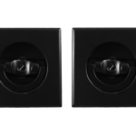 Maniglia Incasso Quadra Porta Libro modello koni mm.70x70/48 con Doppio Anello Attivo-Attivo+Serratura E50 Nero Opaco  |Reguitti